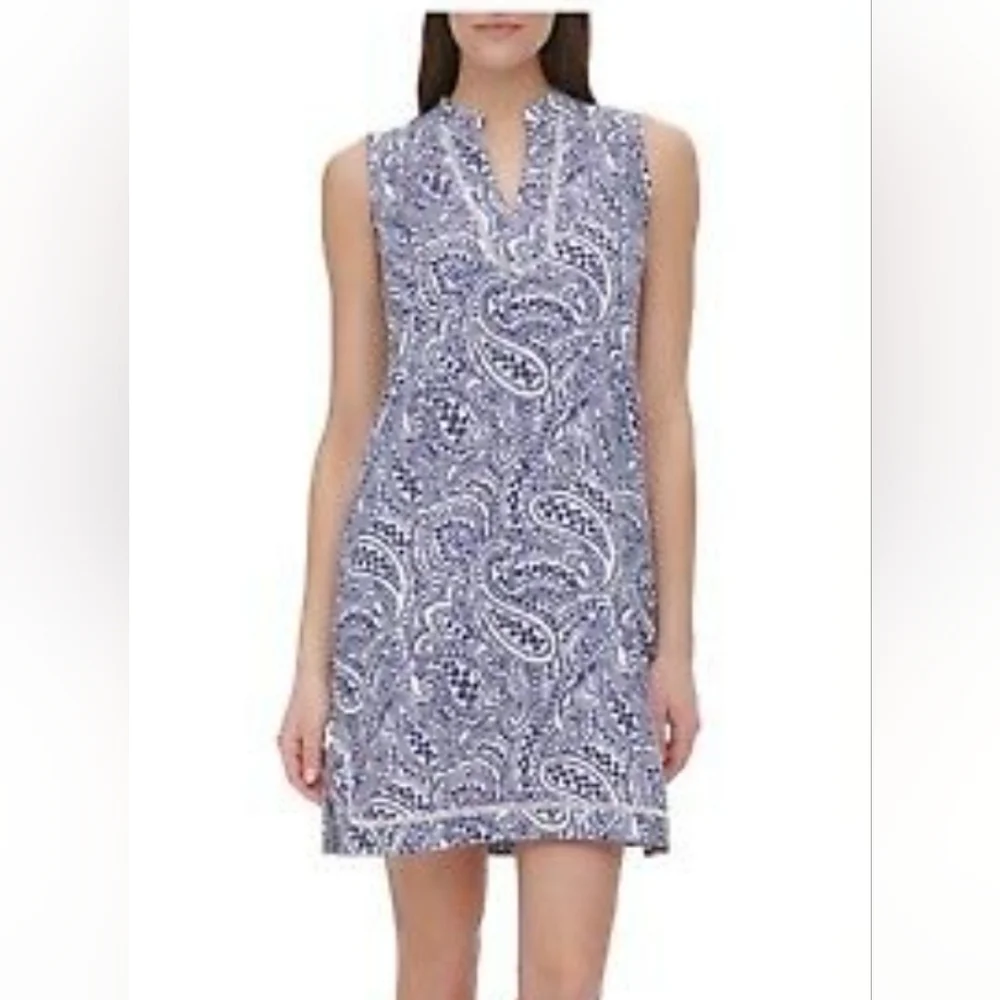 Tommy Hilfiger Plus Size Atlas Paisley Print Shift Dress - Picture 1 of 9